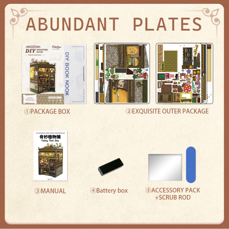 Imagen del producto 11: Cutebee Book Nook Fantasy Plant Shop 146 piezas