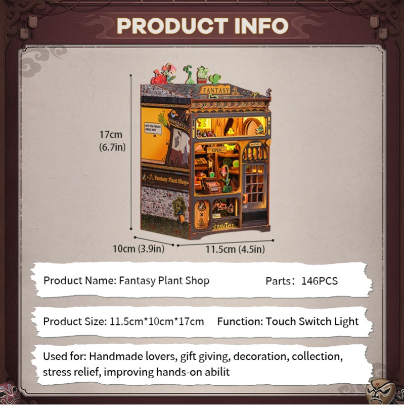 Imagen del producto 10: Cutebee Book Nook Fantasy Plant Shop 146 piezas
