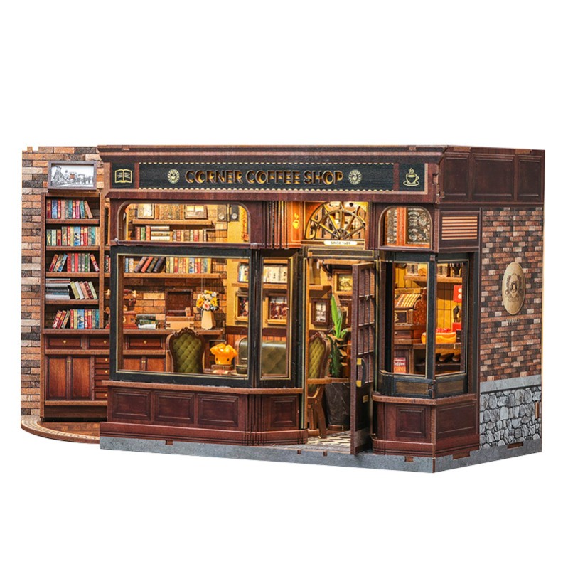 Imagen del producto 2: Cutebee Miniature House Corner Coffee Shop 294 piezas