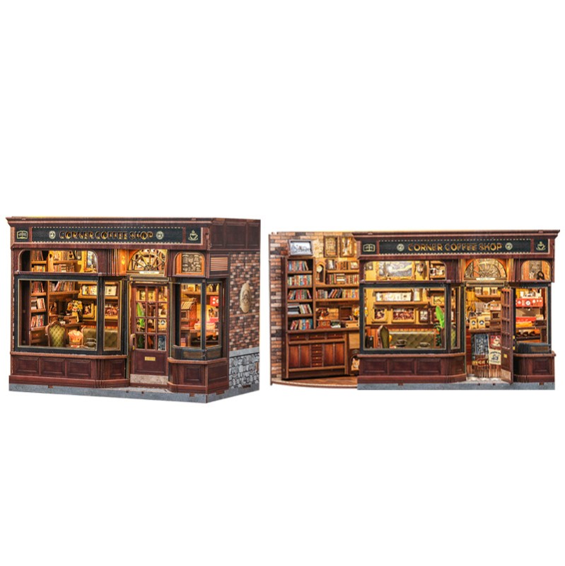 Imagen del producto 3: Cutebee Miniature House Corner Coffee Shop 294 piezas