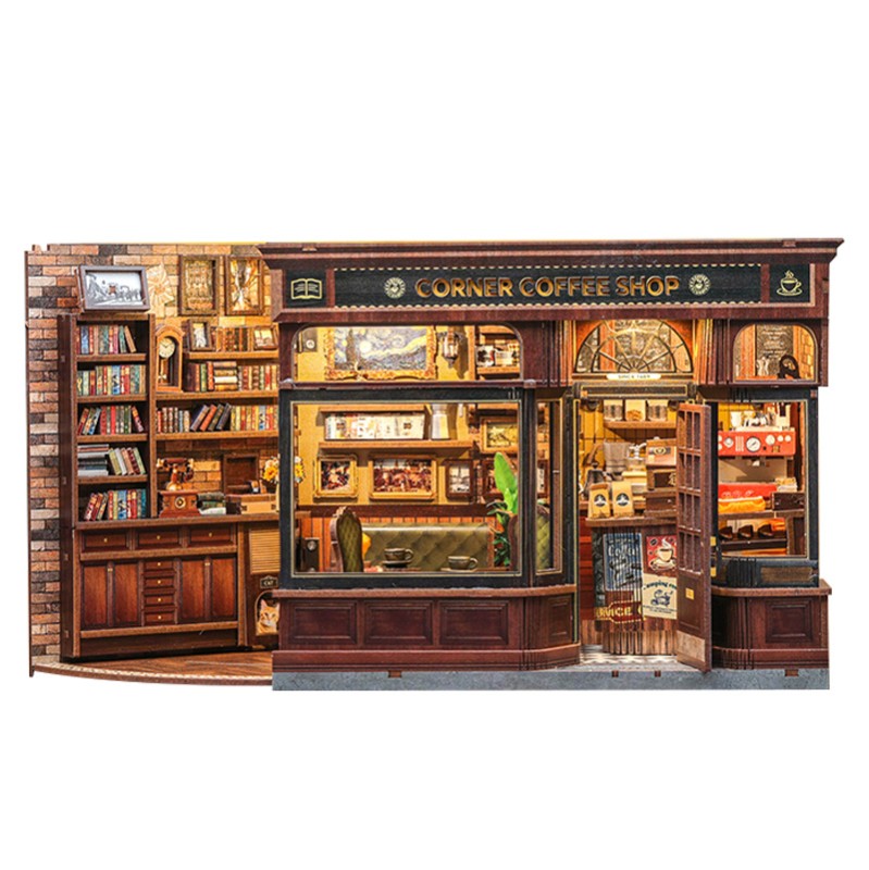 Imagen del producto 4: Cutebee Miniature House Corner Coffee Shop 294 piezas