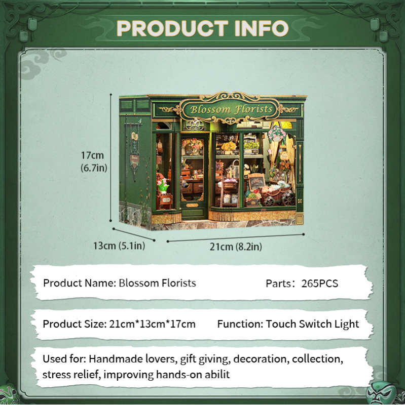 Imagen del producto 7: Cutebee Miniature House Blossom Florists 265 piezas