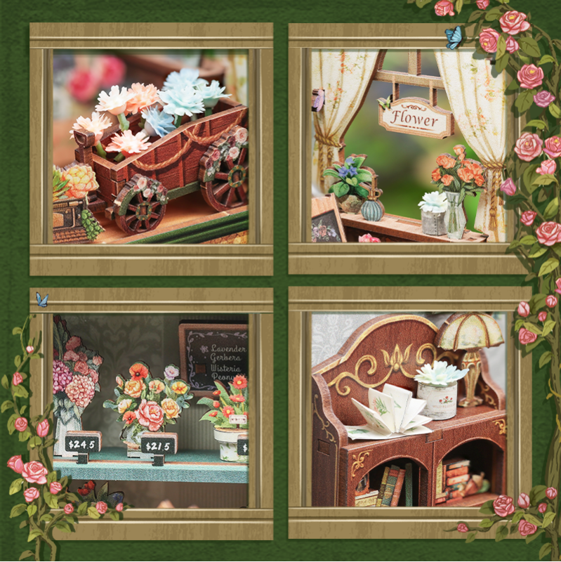 Imagen del producto 8: Cutebee Miniature House Blossom Florists 265 piezas