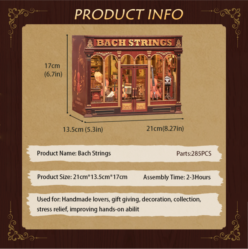 Imagen del producto 14: Cutebee Miniature House Bach Strings 285 piezas