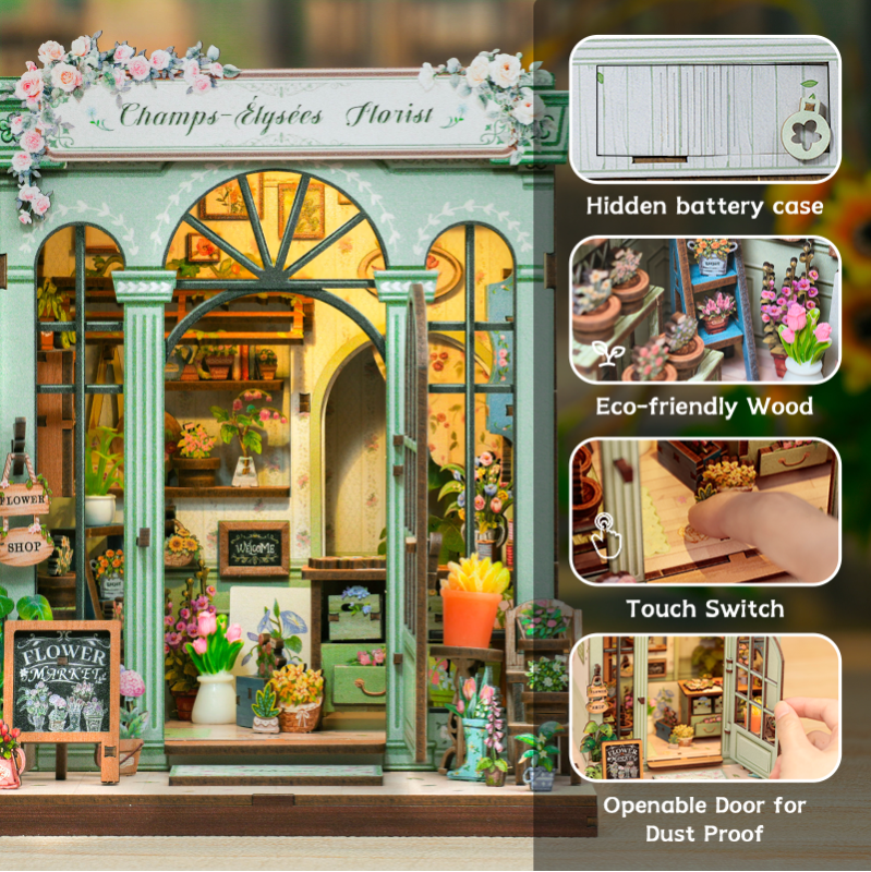 Imagen del producto 8: Cutebee Book Nook Champs Elysees Florist 199 piezas