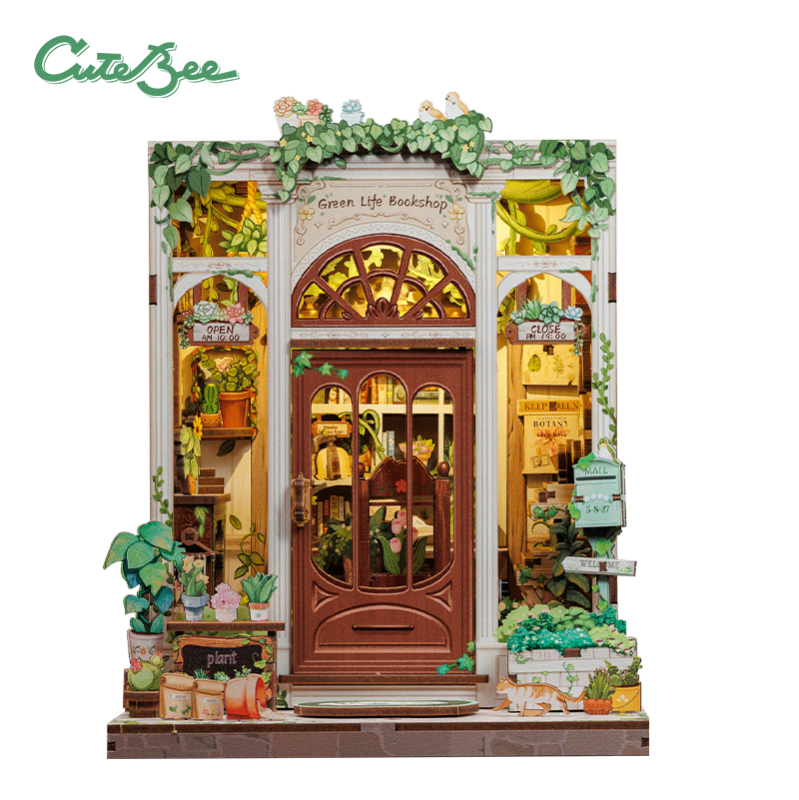 Cutebee Book Nook Green Life Bookshop 196 piezas