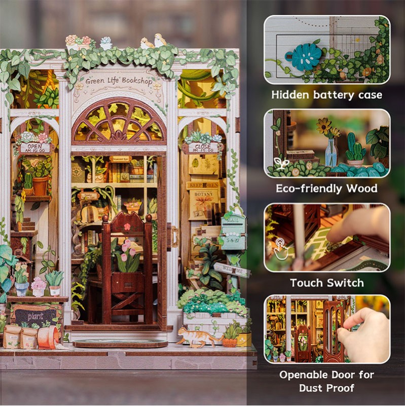 Imagen del producto 5: Cutebee Book Nook Green Life Bookshop 196 piezas