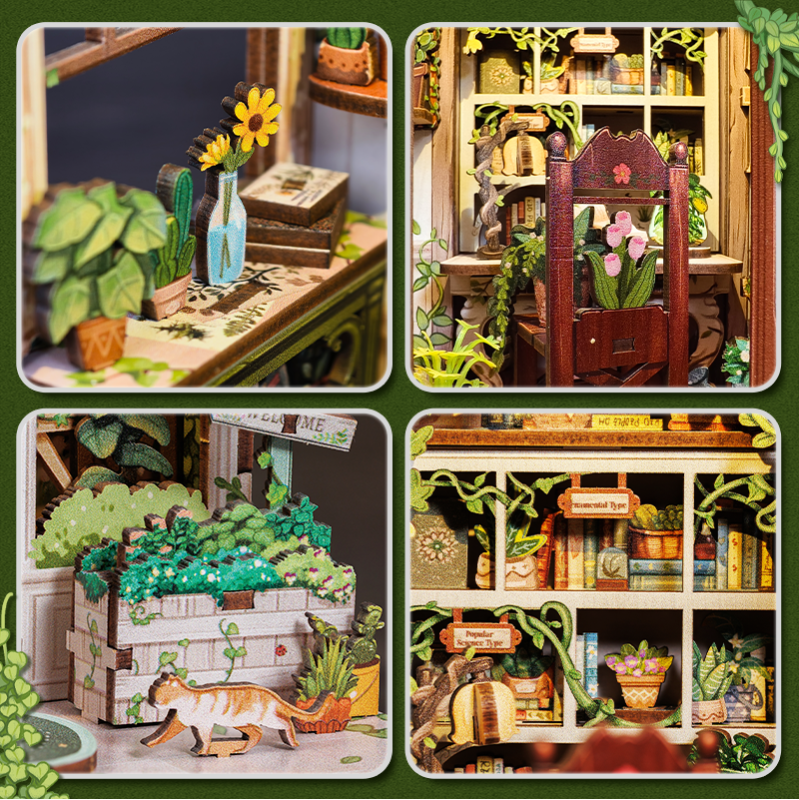 Imagen del producto 6: Cutebee Book Nook Green Life Bookshop 196 piezas