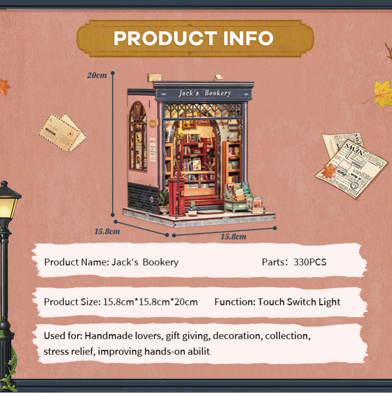 Imagen del producto 10: Cutebee Miniature House Jack's  Bookery 330piezas