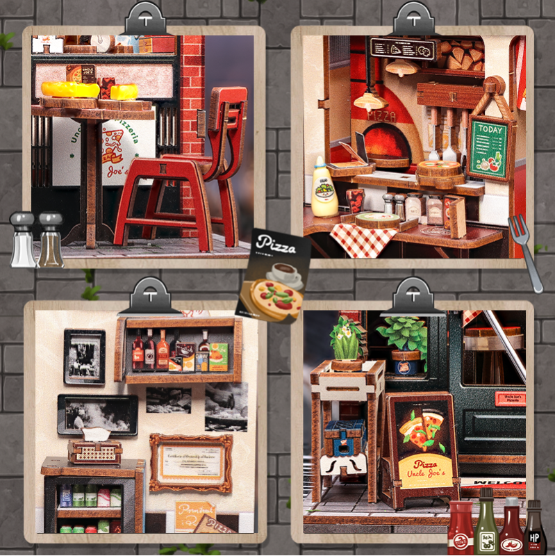 Imagen del producto 5: Cutebee Miniature House Uncle Joe's Pizzeria 236 piezas