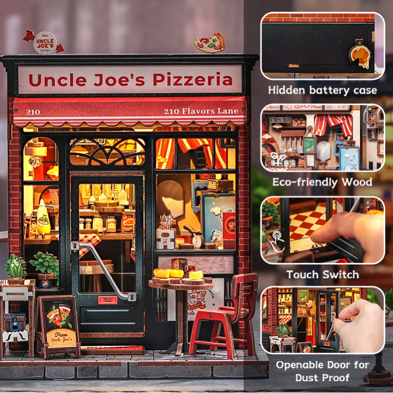 Imagen del producto 7: Cutebee Miniature House Uncle Joe's Pizzeria 236 piezas