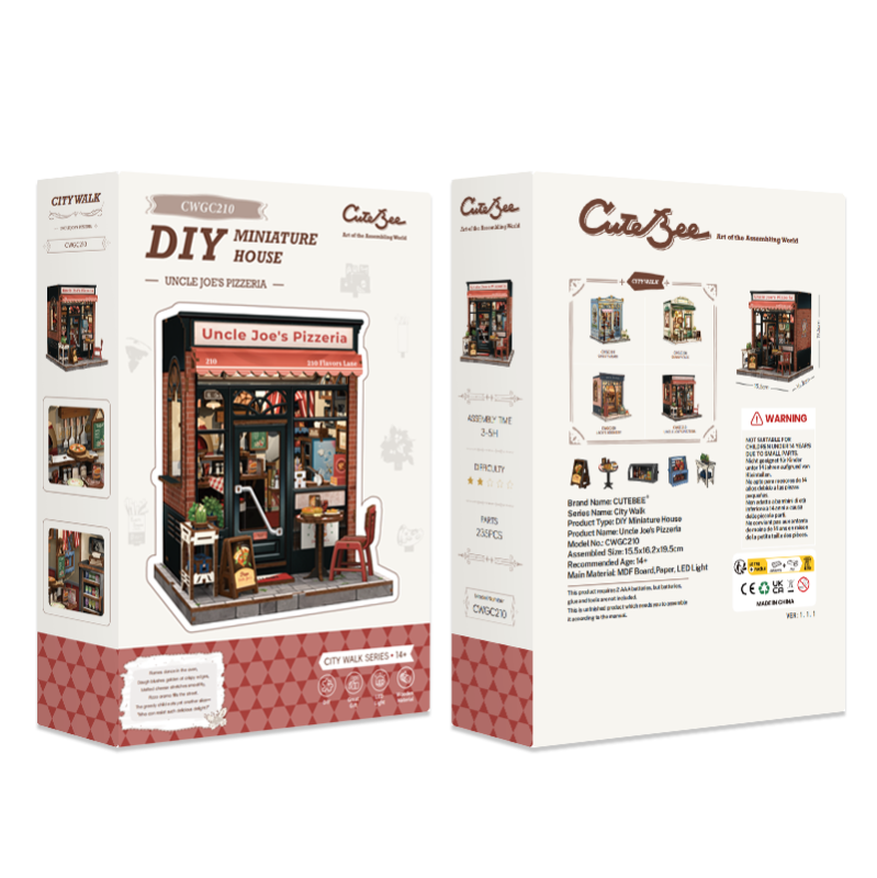Imagen del producto 9: Cutebee Miniature House Uncle Joe's Pizzeria 236 piezas