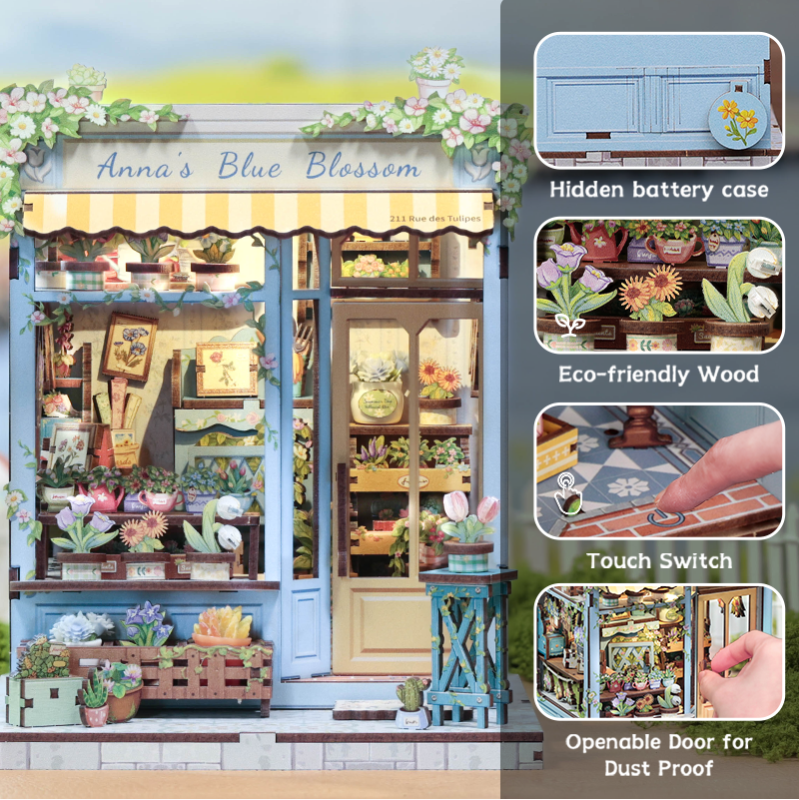 Imagen del producto 10: Cutebee Miniature House Anna's Blue Blossom 255 piezas