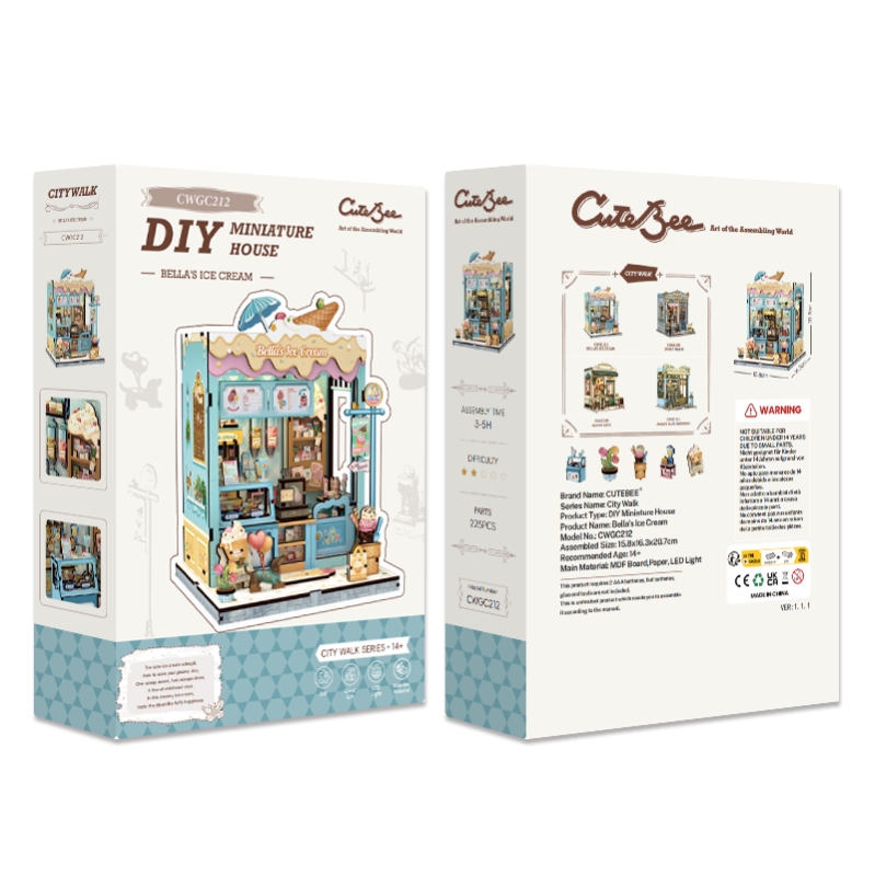 Imagen del producto 5: Cutebee Miniature House Bella's Ice Cream 225 piezas