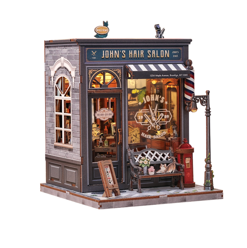 Cutebee Miniature House John's Hair Salon 210 Teile