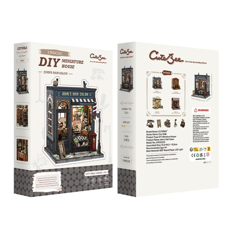 Imagen del producto 14: Cutebee Miniature House John's Hair Salon 210 piezas