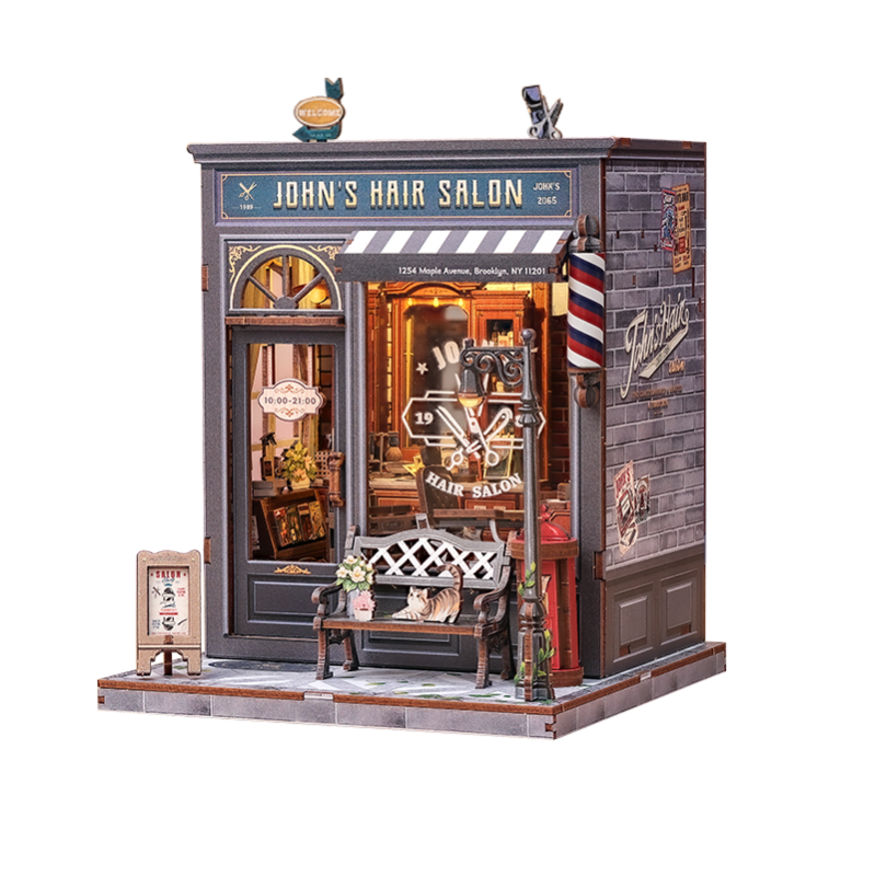 Imagen del producto 2: Cutebee Miniature House John's Hair Salon 210 piezas