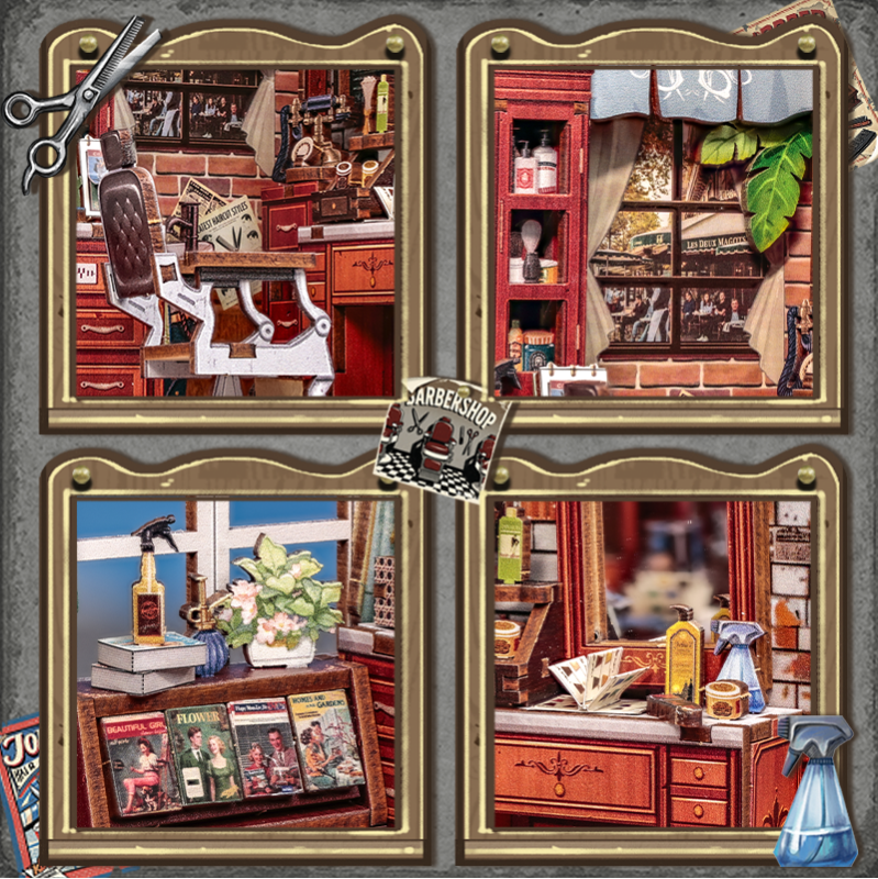 Imagen del producto 9: Cutebee Miniature House John's Hair Salon 210 piezas