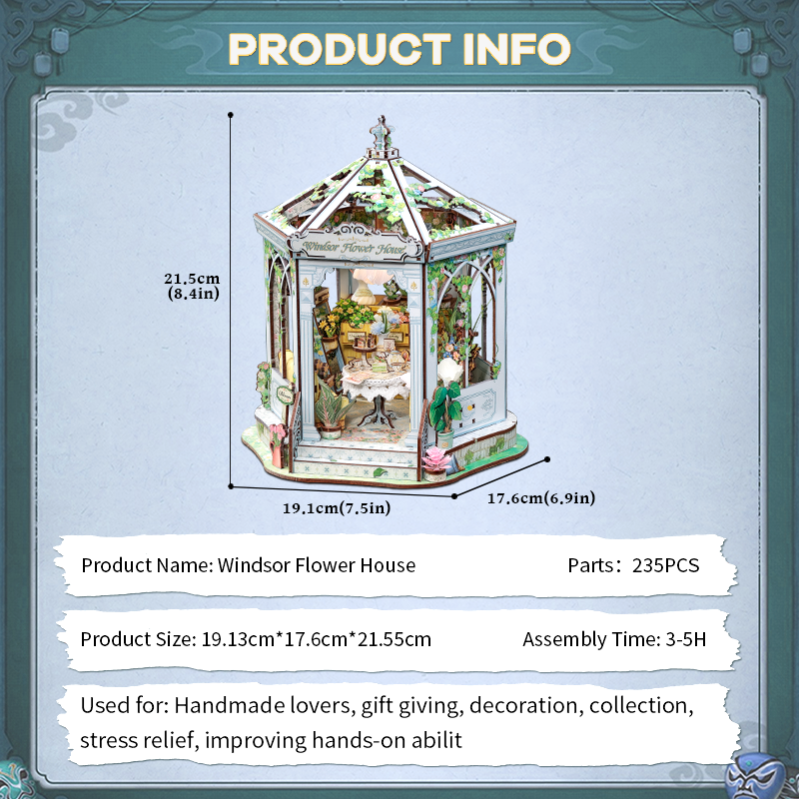 Imagen del producto 6: Cutebee Miniature House Windsor Flower House 235 piezas