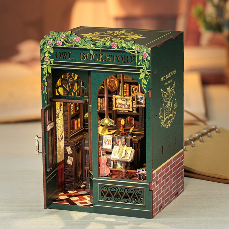 Cutebee Book Nook Owl Bookstore 88 piezas