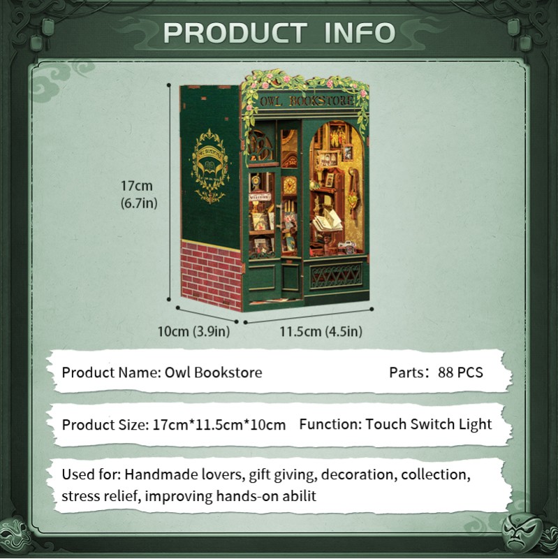Imagen del producto 6: Cutebee Book Nook Owl Bookstore 88 piezas