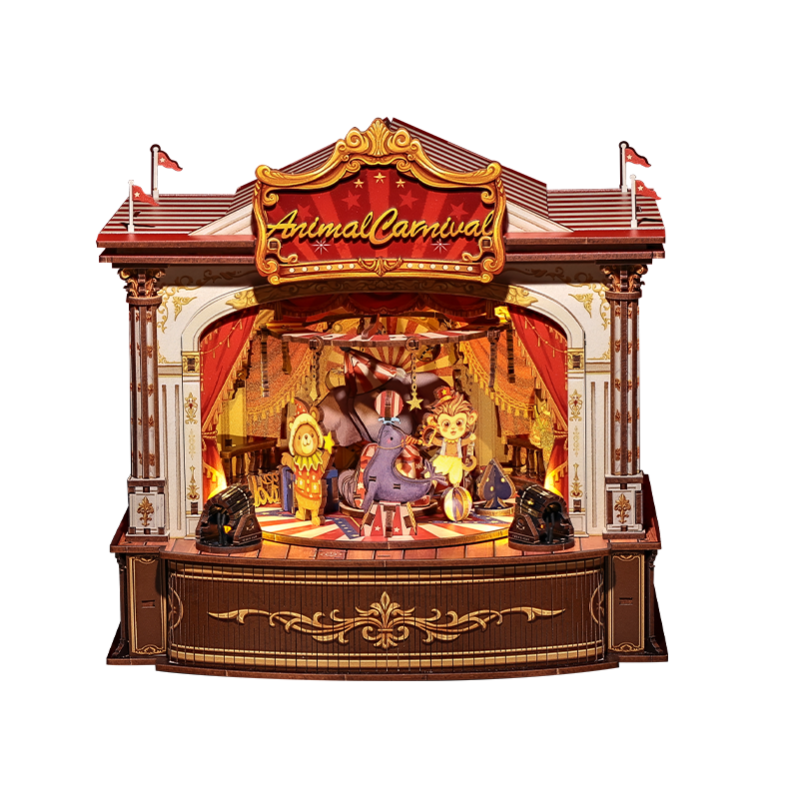 Cutebee Wooden Music Box Animal Carnival 413 piezas