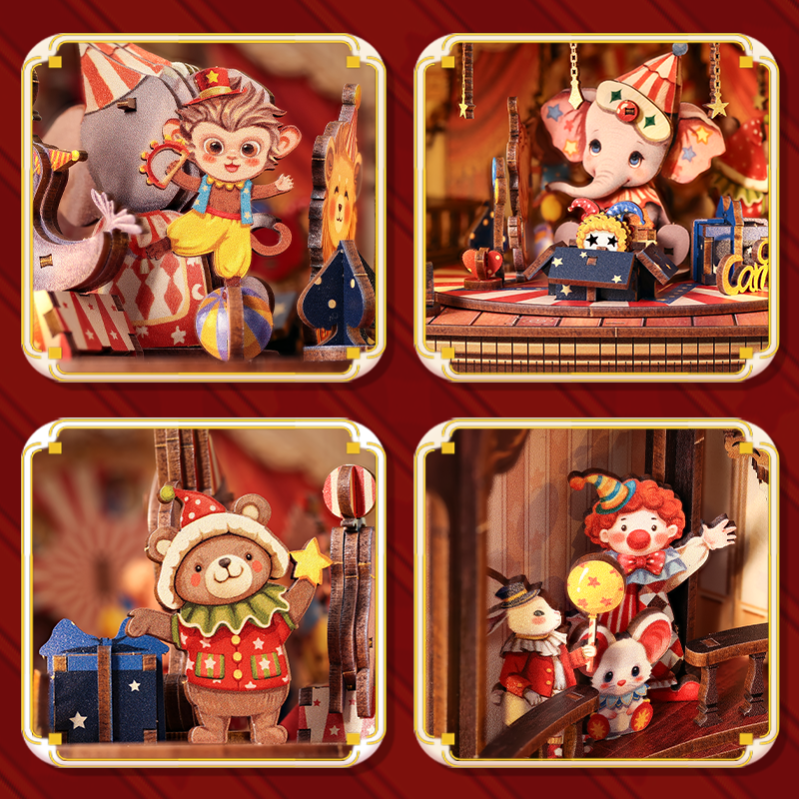 Imagen del producto 4: Cutebee Wooden Music Box Animal Carnival 413 piezas