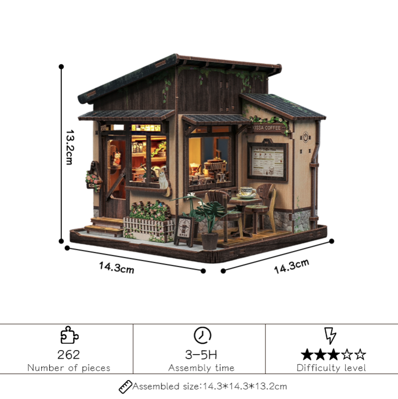 Imagen del producto 4: Cutebee Miniature House Kissa Coffee 262 piezas