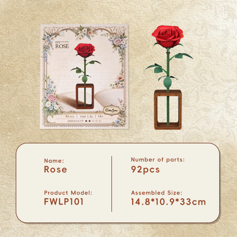 Cutebee Flor Rose 92 piezas