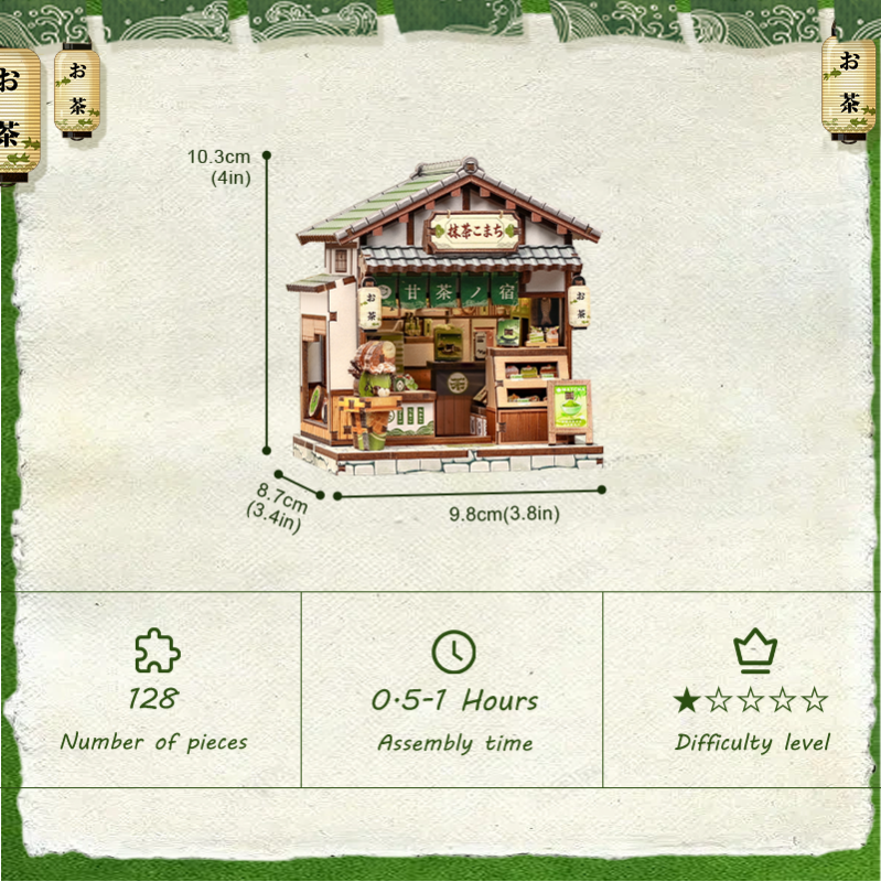 Imagen del producto 9: Cutebee Mini Store Series Kyoto Matcha Cottage 128 piezas