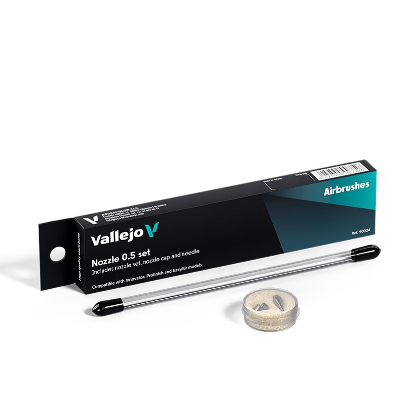 Vallejo Ricambio 0.5 Set ago + ugello/otturatore (Per Innovator, Profinish & EasyAir)