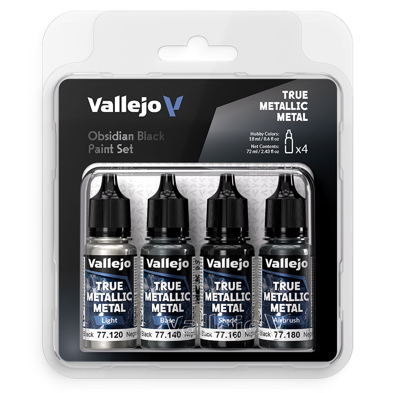 Vallejo Set di 4 TMM Nero Ossidiana