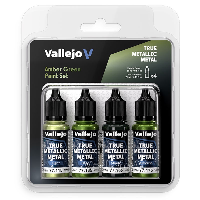 Vallejo Set di 4 TMM Verde Ambra