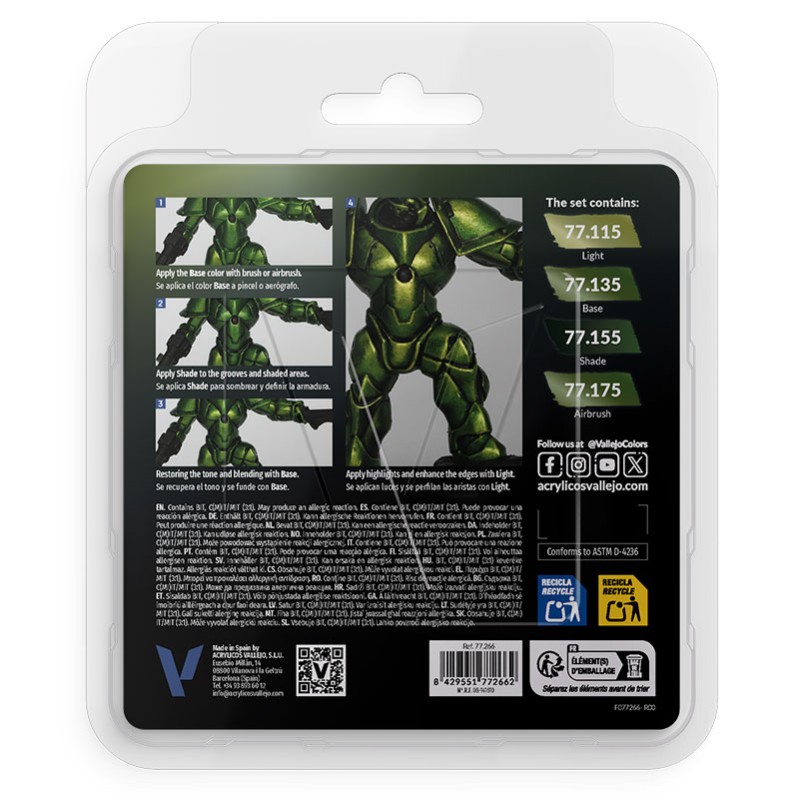 Imagen del producto 2: Vallejo Set de 4 TMM Verde Ambar