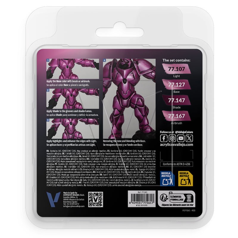 Immagine del prodotto 2: Vallejo Set di 4 TMM Magenta Cremisi