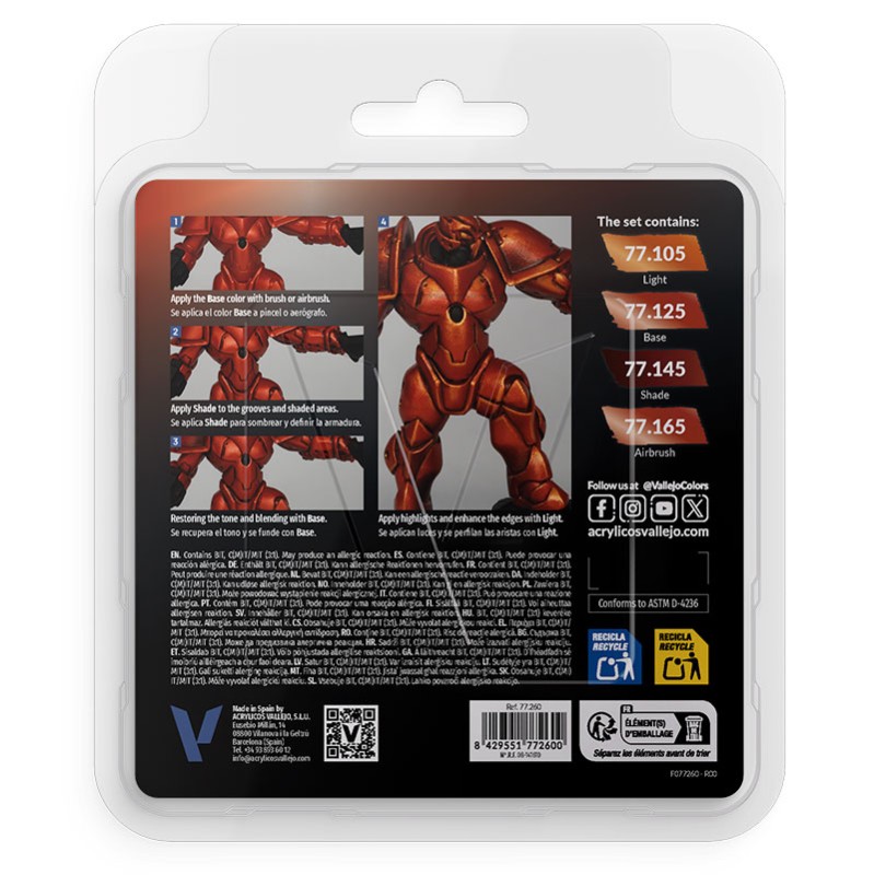 Imagen del producto 2: Vallejo Set de 4 TMM Rojo Forjado