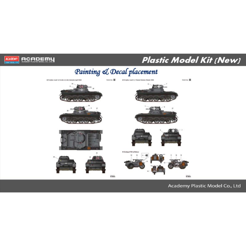 Imagen del producto 3: Academy Tanque y Moto German Panzer I Ausf.B & Moto1/35