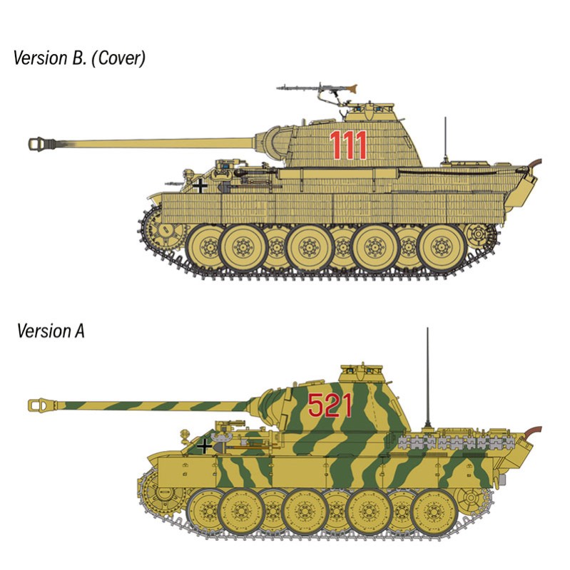 Immagine del prodotto 2: Italeri Set con colori Carro armato Panther Ausf. A Starter Set - Easy Paint 1:56