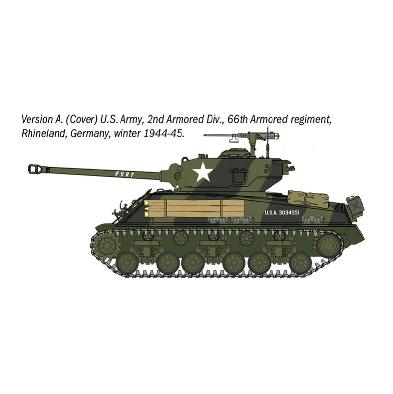 Immagine del prodotto 2: Italeri Set con colori Carro armato Sherman Fury M4A3E8 Starter Set - Easy Paint 1:56