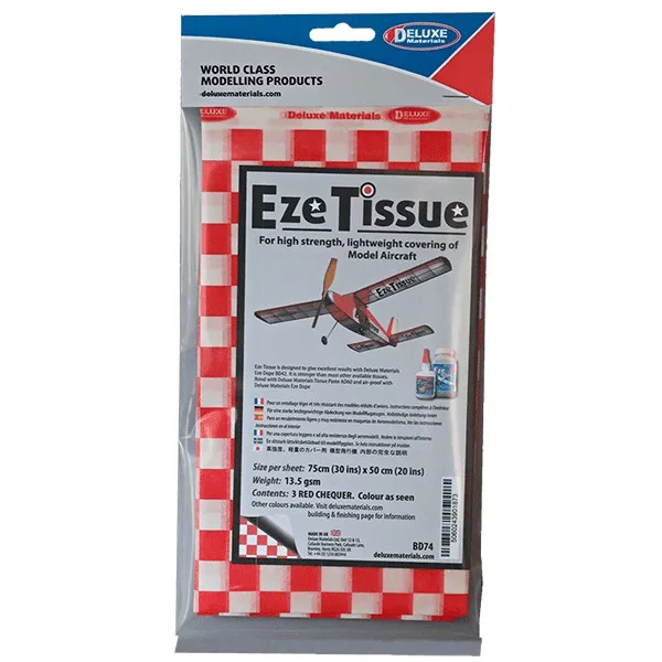 Deluxe Eze Tissue cuadros rojos 3 uds