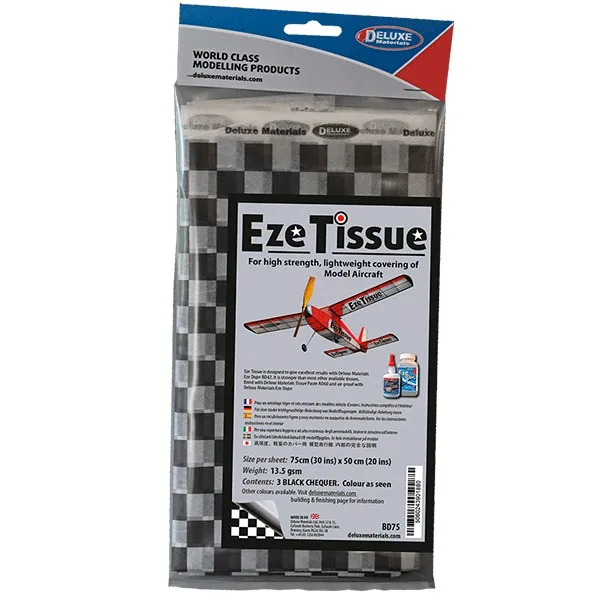 Deluxe Eze Tissue Black Check 3 pcs