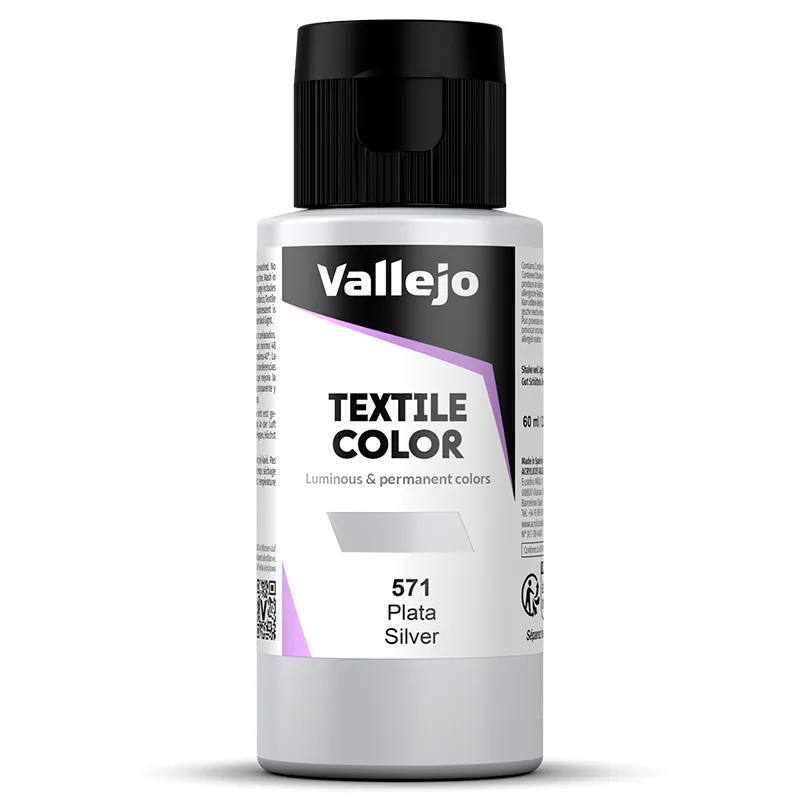 Vallejo Textil Color Metalizado Plata 60 ml
