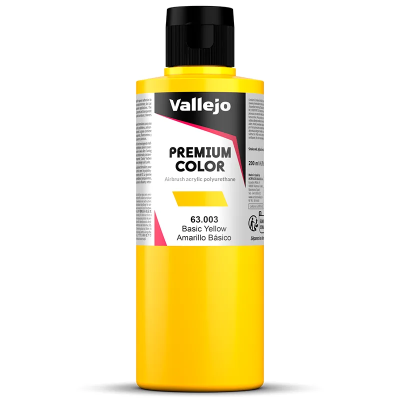 Vallejo Premium Opaco Amarillo Básico 200 ml