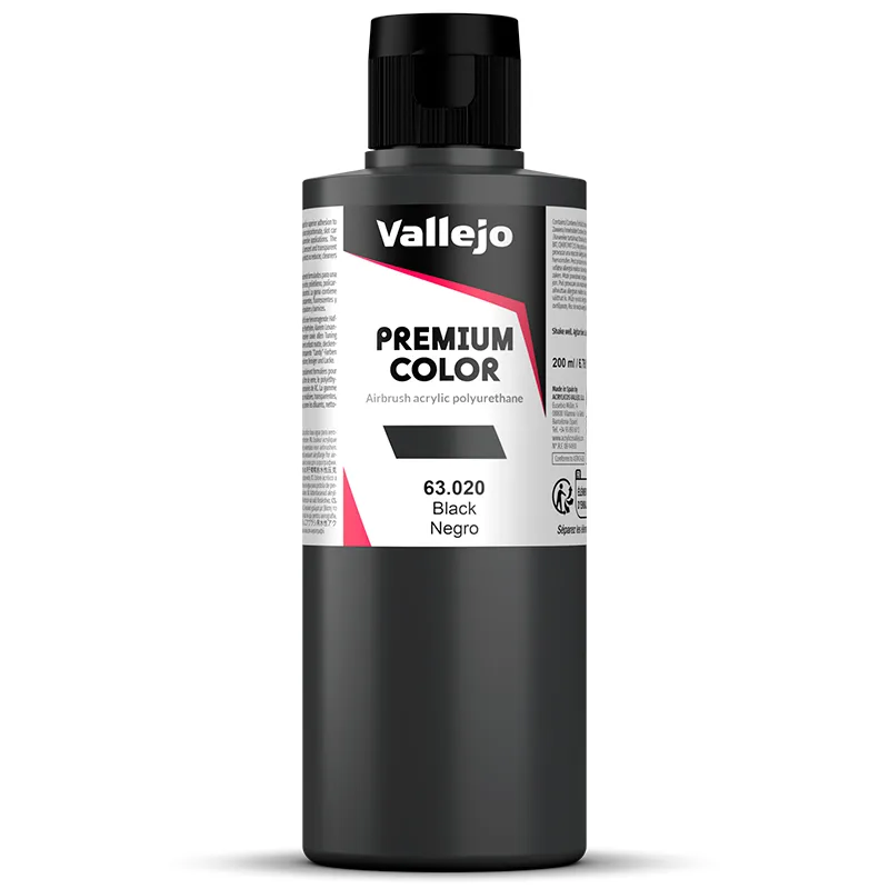 Vallejo Premium Opaco Negro 200 ml