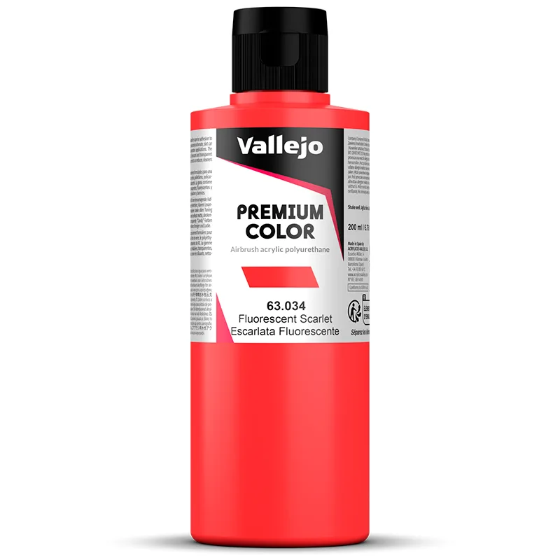 Vallejo Premium Fluo Scarlet 200 ml