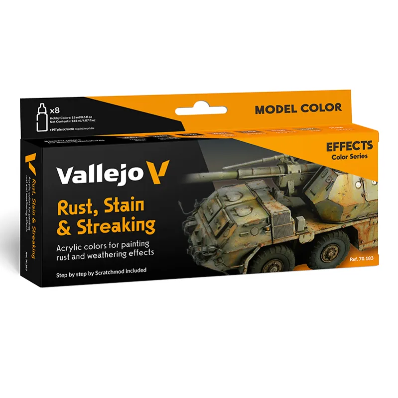 Imagen del producto 2: Vallejo Set 8 Model Color Rust, Stain & Streaking 17 ml