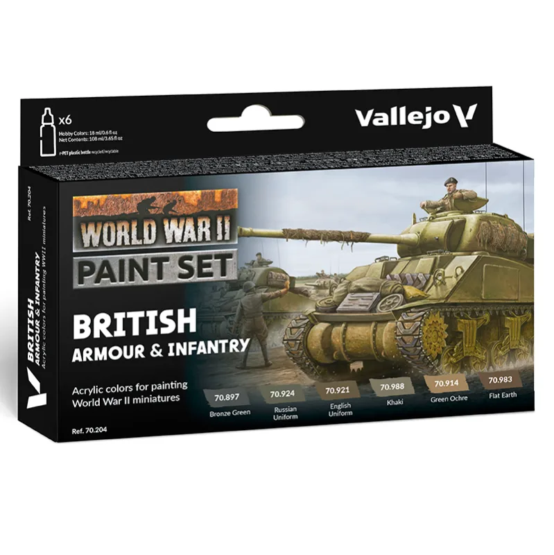 Imagen del producto 2: Vallejo Set 6 Model Color British Armour Infantry 17 ml