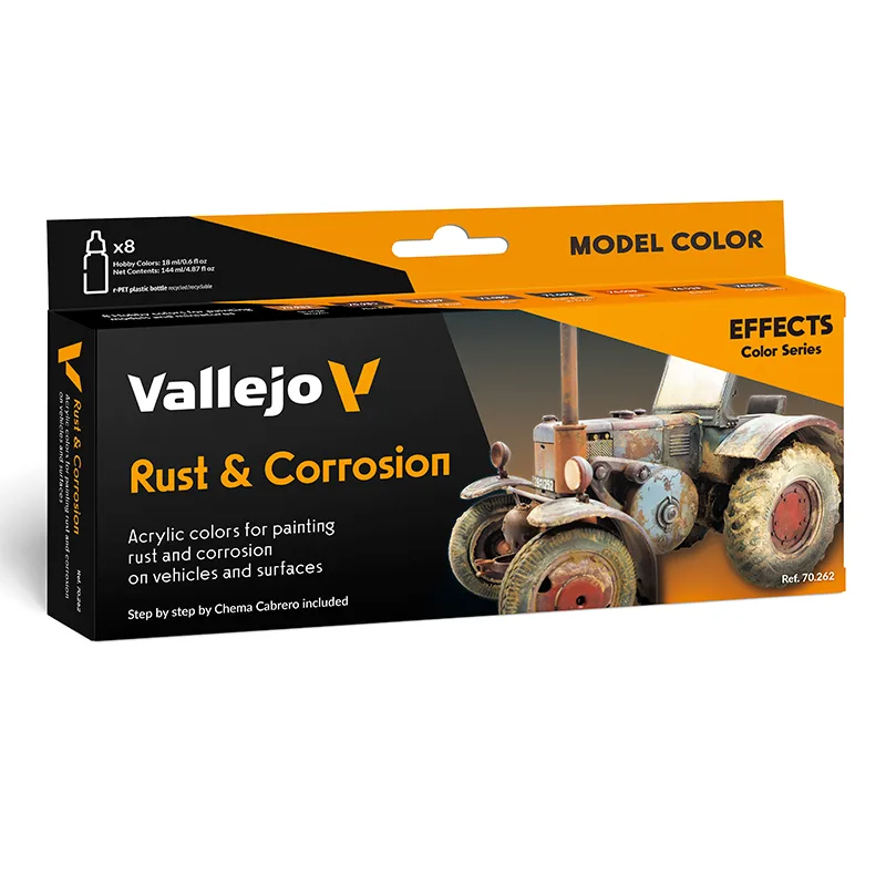 Vallejo Efectos / Set 8 Model Color Rust & Corrossion C.Cabrero 18ml