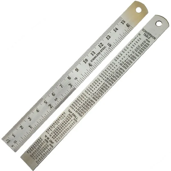 150mm Stainless Steel Ruler in/mm Dismoer