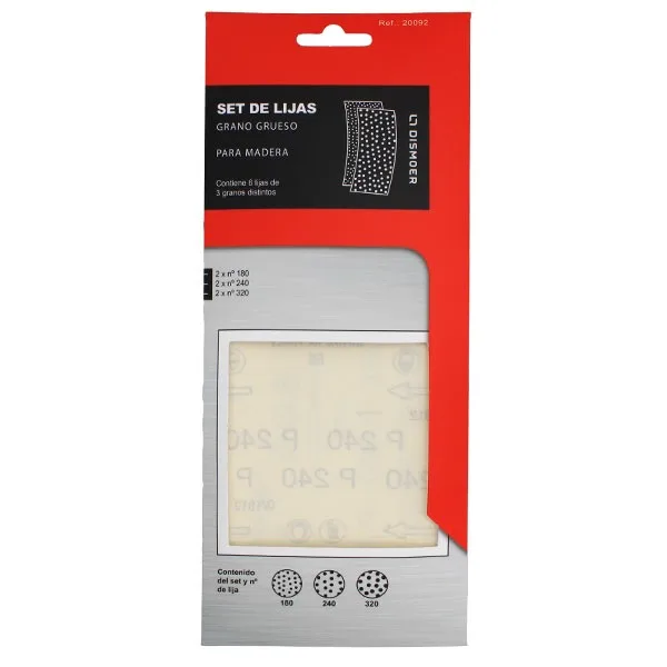 Set de Lijas grano grueso 6uds